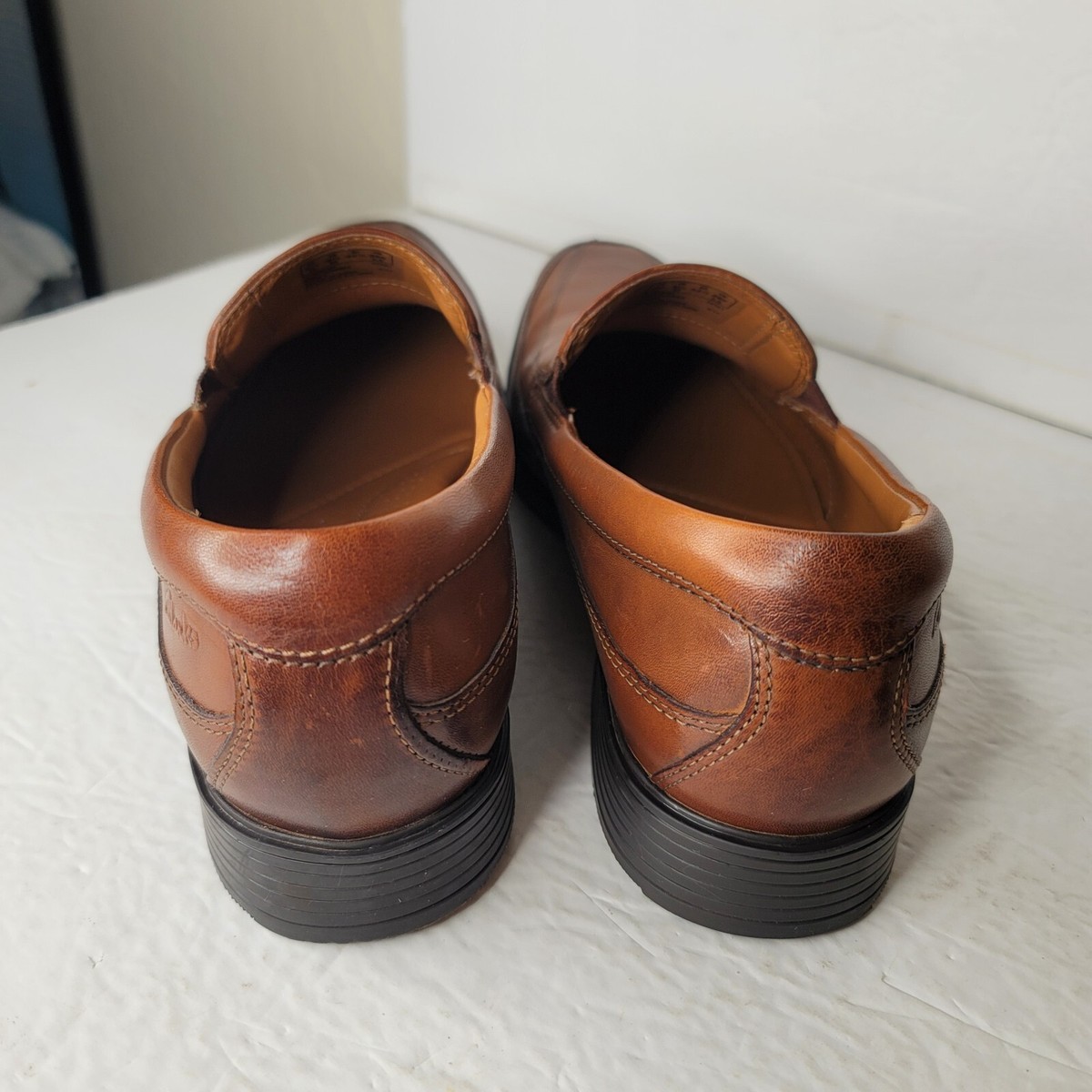 Clarks Mens Slip On Loafer Shoes Brown‎ Leather OrthoLite Cushion Size 12 Clarks Men main image 4