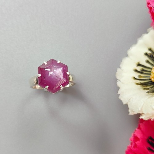 5.56gms Red Ruby Gemstone 925 Sterling Silver Prong Set Adjustable Ring For Gift - Picture 6 of 8