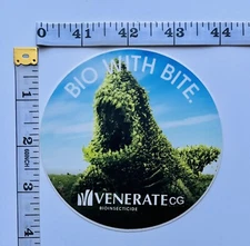 Marijuana Shark “BIO WITH BITE. VENERATE CG BIOINSECTICIDE” Round Vinyl Sticker