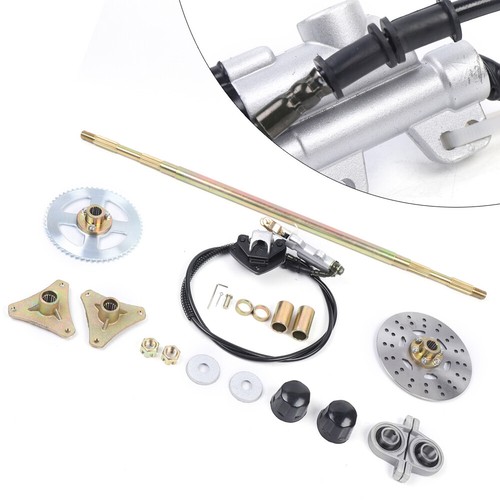 740mm Rear Axle Kit Brake Assembly &Pillow Blocks For ATV Quads Buggy Go Kart US