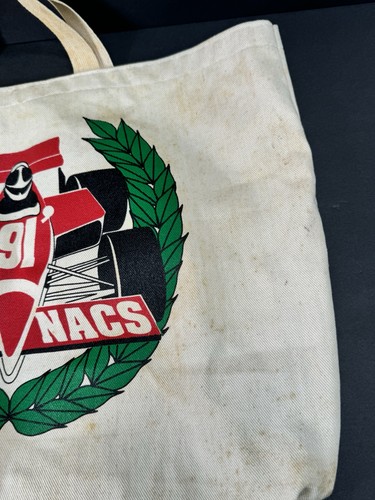 Vintage Indy NACS Canvas Tote Bag Enviro-Tote Racing Formula Car 91 USA Made - Picture 5 of 15