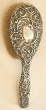 ART NOUVEAU WHITING FANCY STERLING SILVER HANDLE HAIRBRUSH 5702