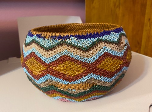 Beaded Washo basket from California