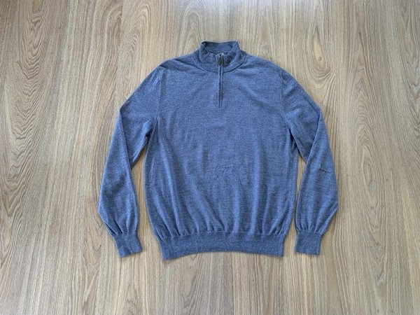 Men Canali Sweater Blue Wool 40 /L / 48