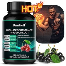 High Intensity Pre-Workout Black Cherry Extract Capsules - Boost Muscle Strength