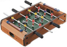 14" Foosball Table, Wooden Soccer Game Tabletop, Mini Indoor Table Soccer Set fo