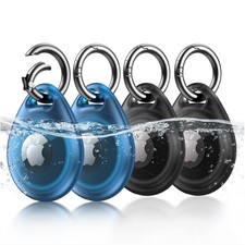 UNBREAKcable AirTag Holder, 4-Pack IPX8 Waterproof AirTag Keyring Cover Cas...
