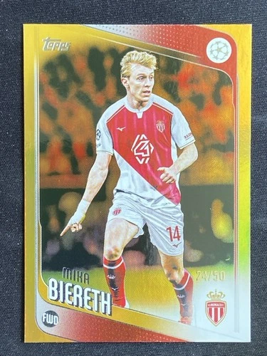Mika Biereth 2025-26 Topps UCC Gold Foil Base /50 #178