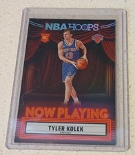 2024-25 Panini Hoops Tyler Kolek Now Playing Holi Rookies Card Knicks #28