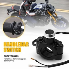 Motorcycle Switch Horn Handlebar Mount Push Button Momentary Start Universal EK