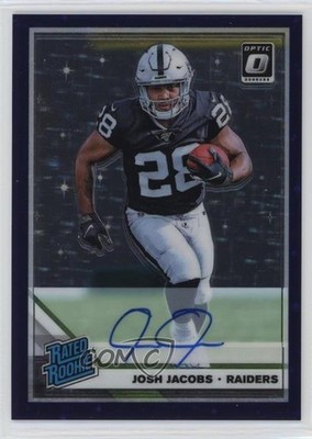 2019 Donruss Optic FOTL Purple Stars Prizm 20/50 Josh Jacobs Rookie Auto RC 1cw4