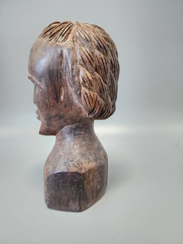 Kleine handgeschnitzte Büste eines Menschen aus Holz vermutlich aus Afrika - Bild 5 von 13
