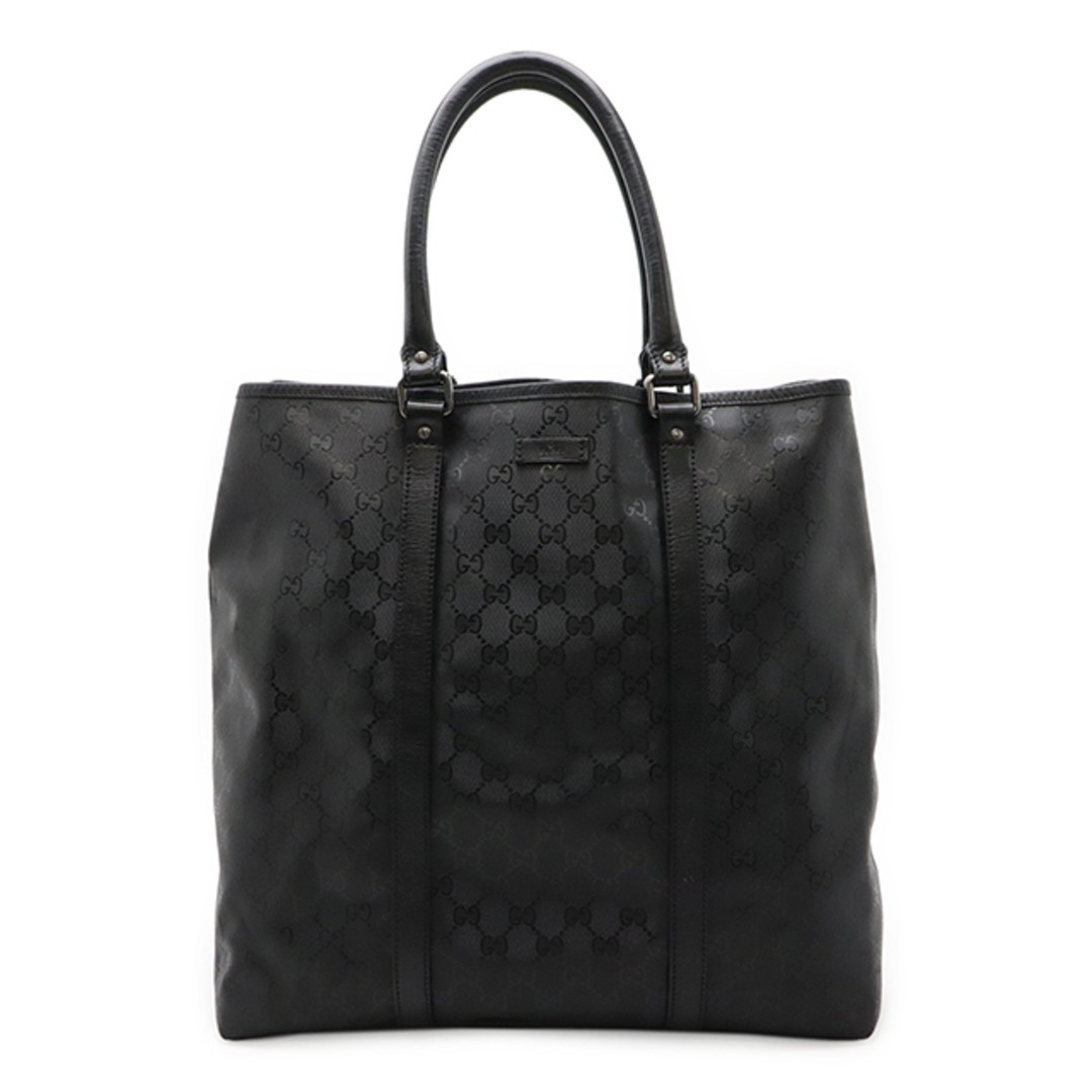 GUCCI GG Imprim Large PVC Leather Black Tote Shoulder Bag-image