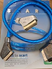 QED SQART Dual Screen AV Cable 1 m – Blue/Silver, Excellent