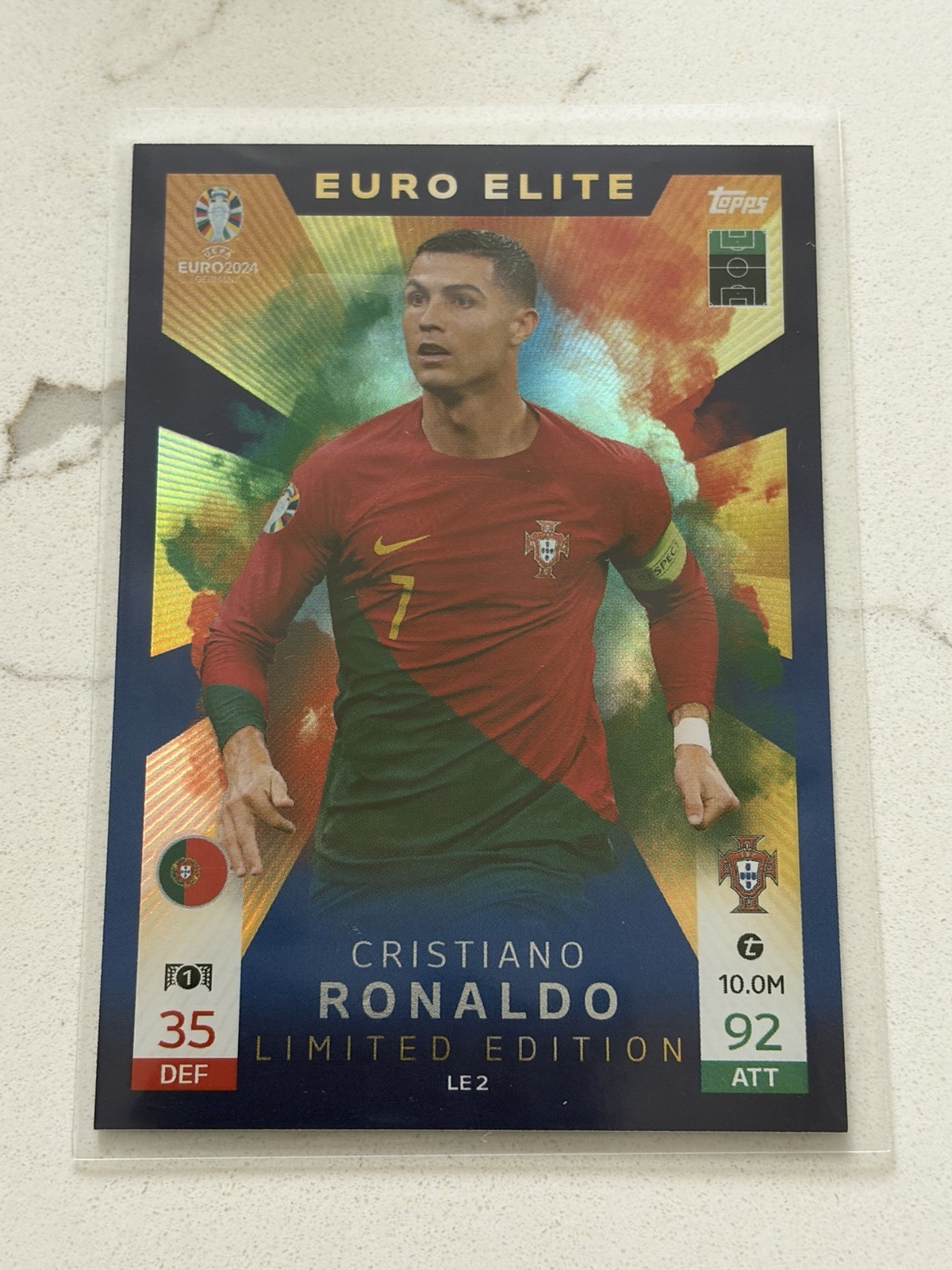 Cristiano Ronaldo #LE2 Soccer Cards 2024 Topps Match Attax UEFA EURO Limited Edition trading card — raw and PSA graded price guide