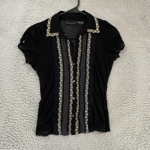The Limited Y2K Top Womens Small Mesh Lace Wednesday Whimsigoth Fairy Grunge