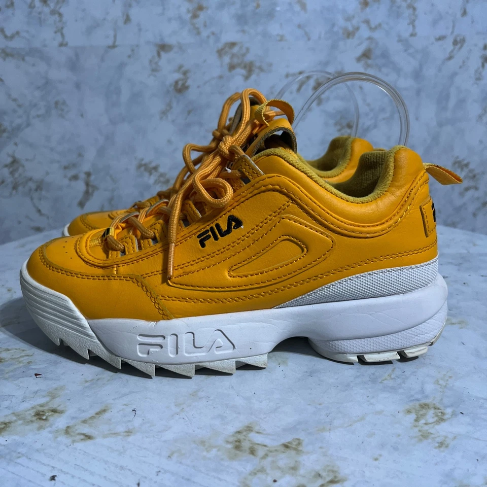 Fila Disruptor Women's Size 8 Shoes Yellow White Athletic Low Trainer Sneakers - Image 4 of 4