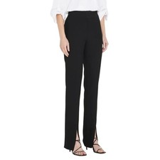 Veronica Beard Paula Black High Waist Slit Hem Slim Trouser Pants 00 MSRP 448