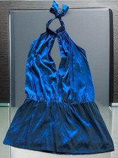 GUESS by Marciano Royal Blue Front Cutout Backless Mini Halter Dress Medium