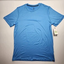 GAIAM Men’s Everyday Basic Crew Shirt (MINOR SCUFFS ON BACK PICTURED) BLUE M