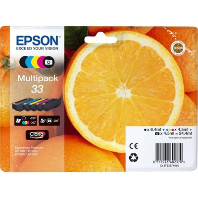 Epson XP530 XP540 Multipack Orange 33 5-farbig Tintenpatrone Mehrfarbig (C13T333
