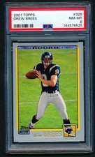 2001 Topps Drew Brees Rookie Card #328 PSA 8 NM-MT Chargers Saints HOF RC. rookie card picture
