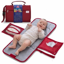 Portable Diaper Changing Pad with Storage Pockets  Wipes Holder   Foldable Wate