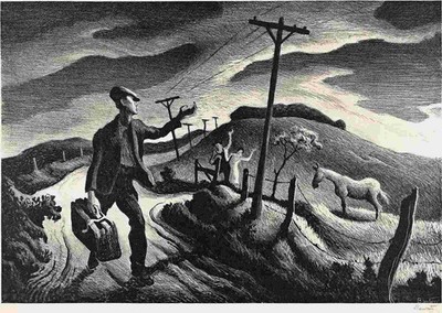 Thomas Hart Benton : The Boy : Rural Landscape Print 1948