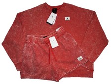 NWT Women's M/L Nike Jordan Flight Sweatshirt L Shorts M Set Outfit Suit