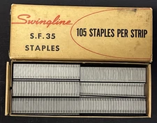 Vintage Swingline Wire Staples S.F. 35 Open Box Made in USA No 4