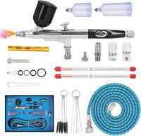 Airbrush Set Mit Airbrushpistole 3 DüSen 0,2-0,5Mm 3 FarbbehäLter Reinigungsset