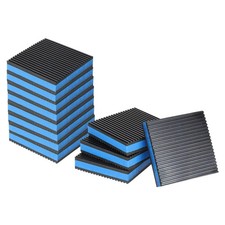 4"x4"x7/8" Rubber Anti Vibration Pads Vibration Isolation Mats Black/Blue 12Pcs