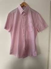  650. NEW BRUNELLO CUCINELLI COTTON SLIM FIT BUTTON DOWN STRIPED WHITE/PINK SZ S