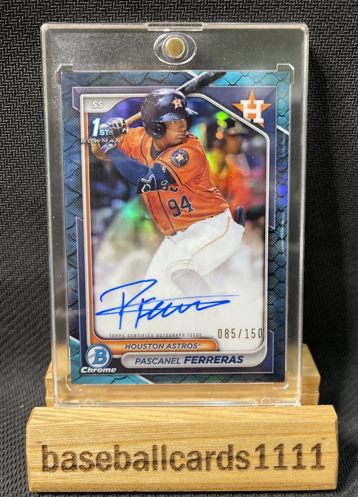 2024 Bowman Chrome #CPA-PF Pascanel Ferreras 1st Blue Reptilian Auto #/150 B5