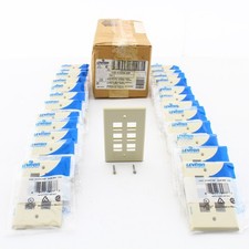 Leviton 41080-6IP Ivory Quickport 6-Port High Impact Plastic Wallplates 25-Pack