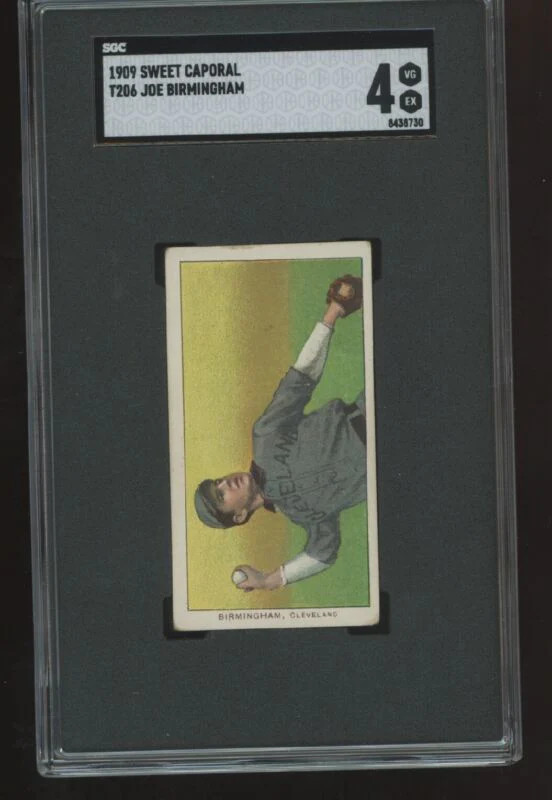 1909 T206 JOE BIRMINGHAM NNO VG-EX SWEET CAPORAL 150 SGC 4 CLEVELAND NAPS
