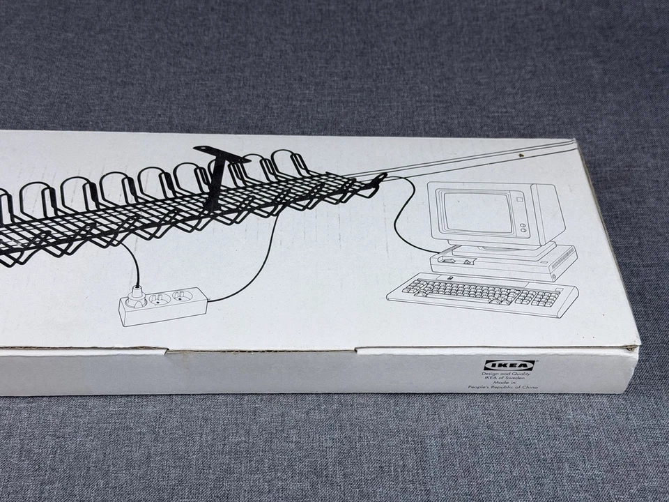 NEW IKEA SIGNUM Under Desk Mount Cable Management Tray Silver Steel Wire 28 5/8" - Image 3 of 4
