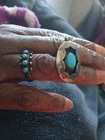 Turquoise & Sterling Silver Jewelry lot Tribal Rings Native American Indian Vtg