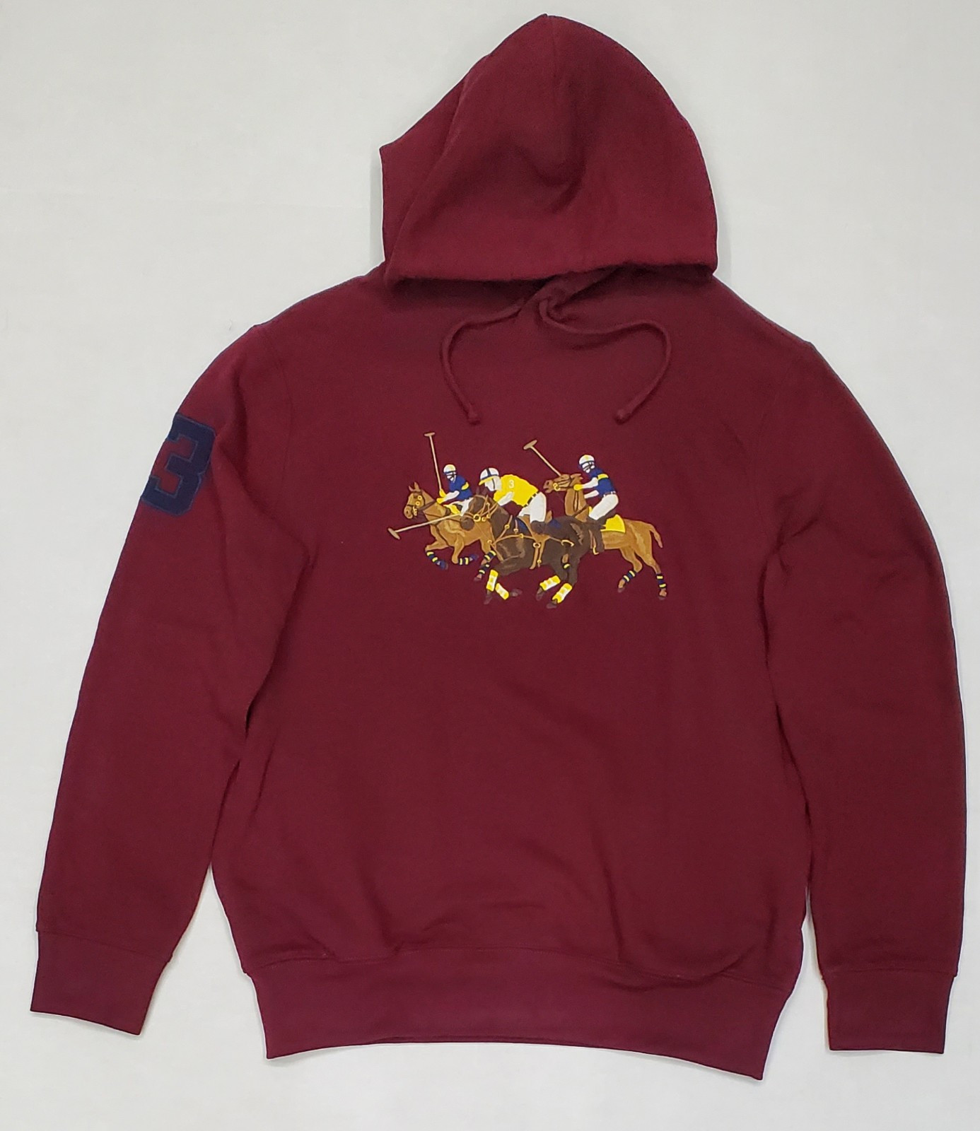 Felpa con cappuccio Ralph Lauren Equestrian Triple Pony bordeaux (710823) taglia XL