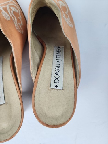 DONALD J. PLINER Peach Platform Mule Clog Style Western Stitch 37 Womens 6.5 US - Picture 11 of 24