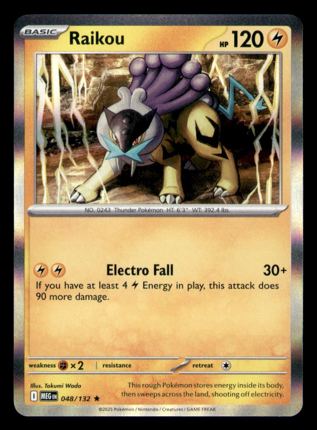 Raikou Holofoil Rare ME01: Mega Evolution 048/132 NM