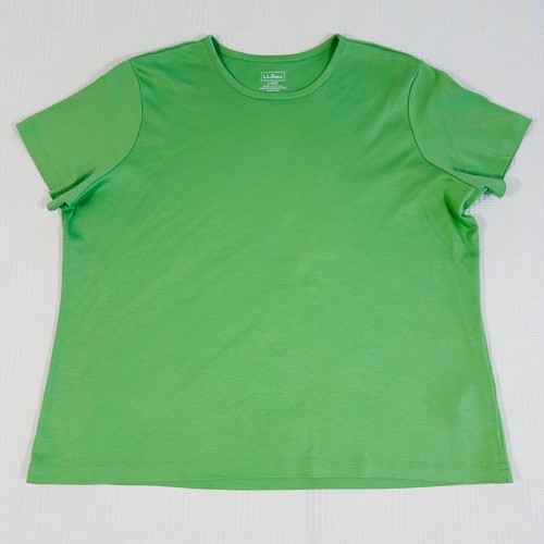 L.L. T-shirt donna Bean grande Petite verde 100% cotone Supima - Foto 2 di 10