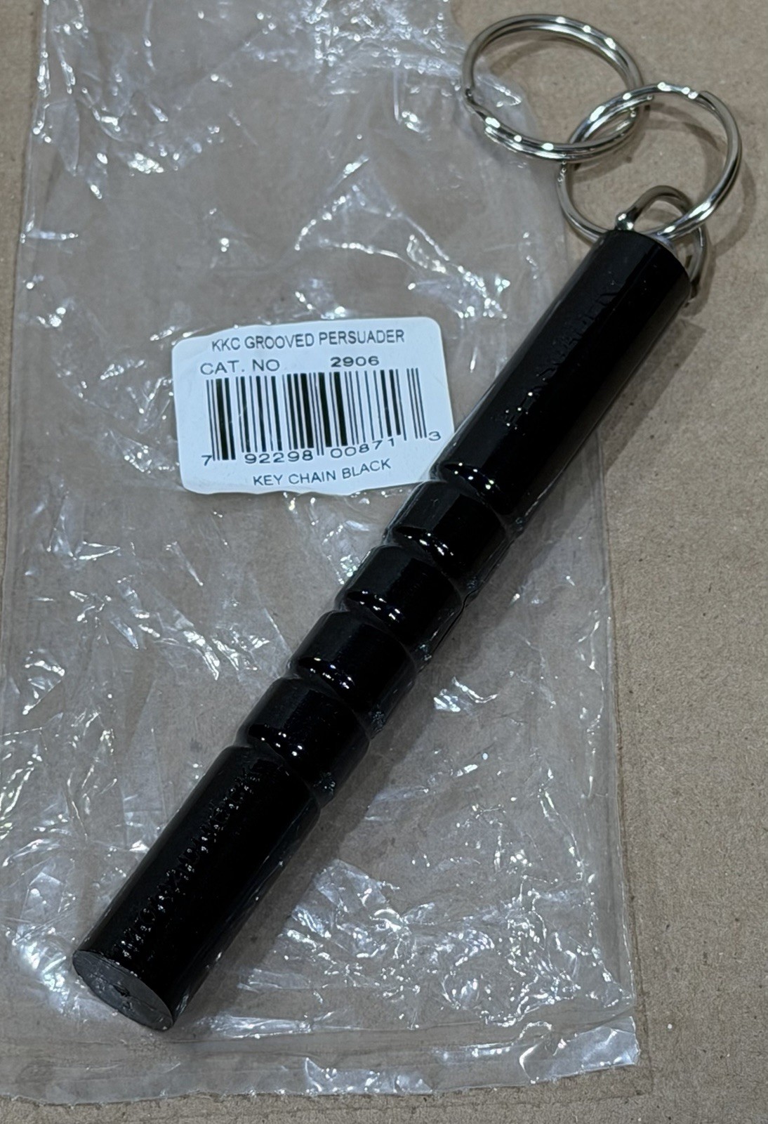 Monadnock 2906 KKC Grooved Persuader 6'' Black mini Baton Keychain New-Sealed