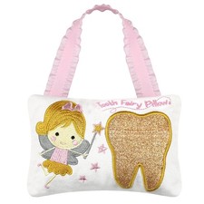 Tooth Fairy Pillow Embroidery Cartoon Fairy Gold Tooth Pocket with Gift Box T...