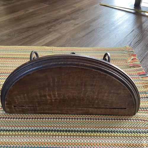 Pair Wood And Metal Wall Sconce Shelf Display W/ Plate Groove 16” W X 13.5” Tall - Picture 7 of 16