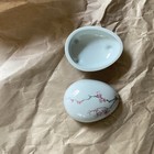 Schmidt Porcelain Egg Trinket Box, Floral Flowers, White Pink, Removable Lid — photo 2