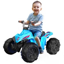 Flybar 12V Glow ATV Ride-On Toy with Bright LED Lights, Blue, Ages 3-6
