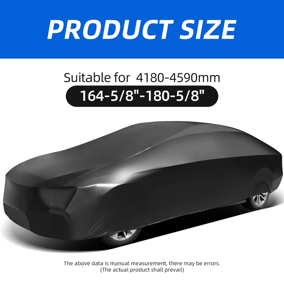 Водонепроницаемый полный автомобильный чехол черный уличный внутренний атласный эластичный для Maserati Spyder - Изображение 2 из 4