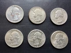 6 1930s Washington Quarter Lot Mid-to-High Grades 1932, 1935, 2x1936s, 1938 1939