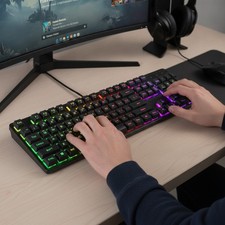 Red Dragon K521 Gaming Keyboard - Mechanical Feel, Multi-OS Compatible, 104 Keys